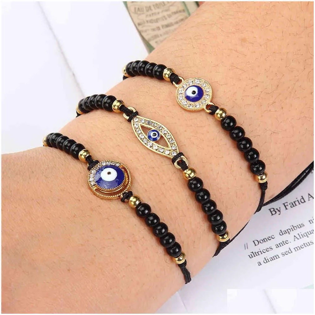 summer 12pc/set tree of life evil eye beads anklet bracelets crystal fatima hand adjustable braided bracelet set for women