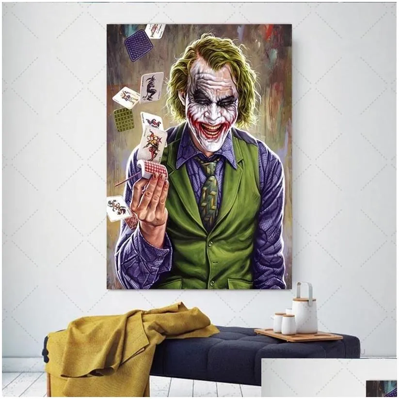 joker canvas painting abstract art wall pictures for living room posters prints modern wall pictures237j