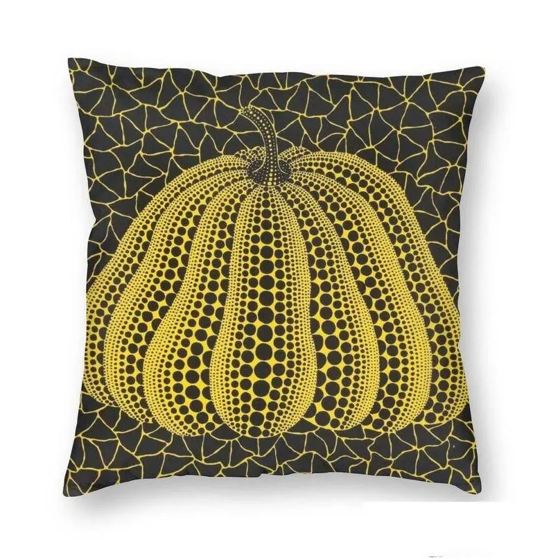 cushion/decorative pillow yellow yayoi kusama pumpkin square throw case home decor 3d two side print minimalis modern cushion cover for