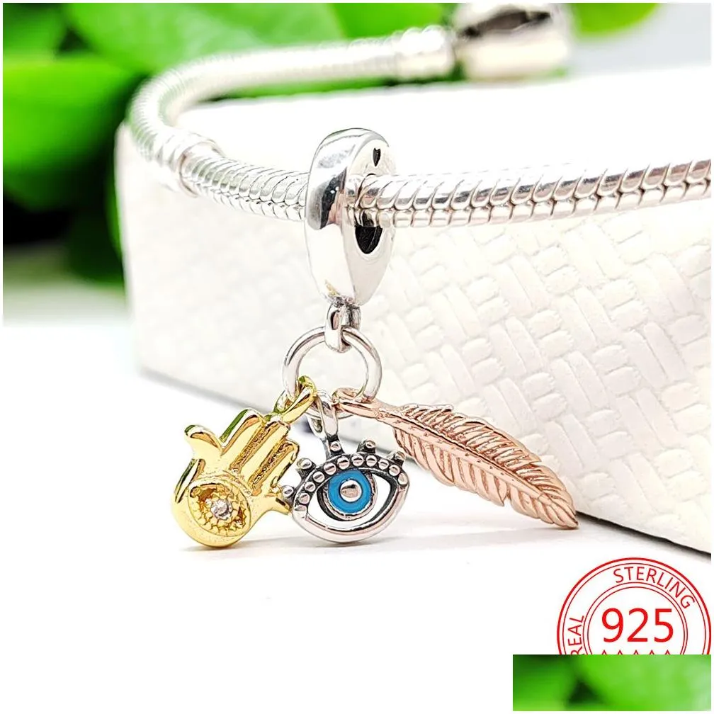 925 silver fit pandora charm 925 bracelet horseshoe clover and ladybug pendant charms set pendant diy fine beads jewelry