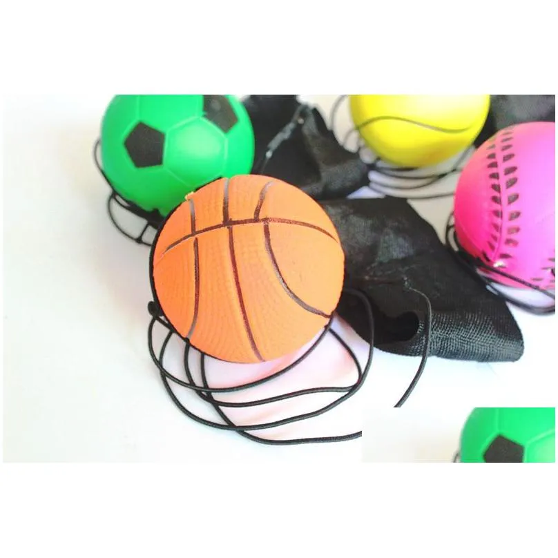 throwing bouncy rubber balls kids funny elastic reaction training wrist band ball for outdoor games toy novelty 25xq uu