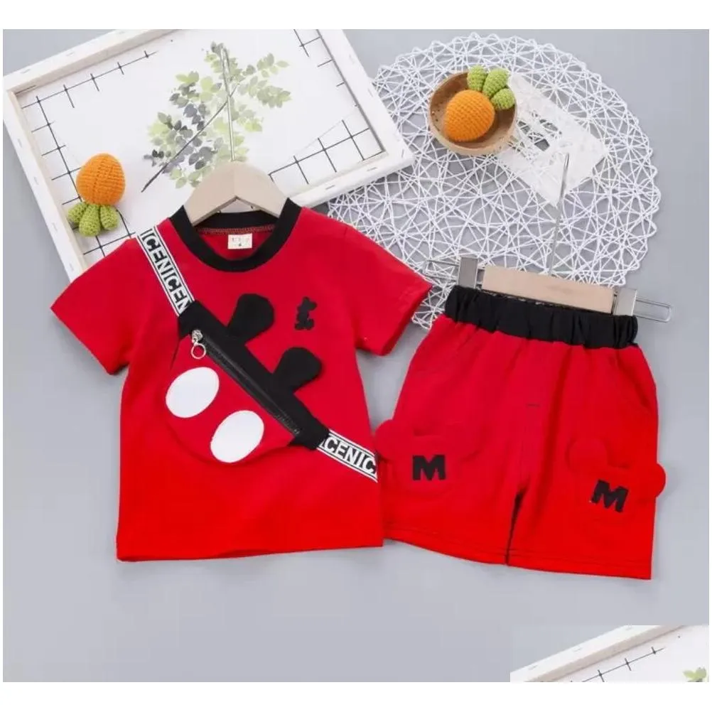 2023 clothing sets summer baby clothes suit children fashion boys girls cartoon t shirt shorts 2pcs/set toddler casual clothing kids