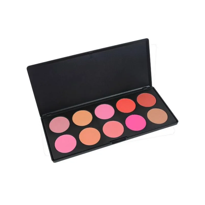 high pigmented 10 colors face blusher contour custom logo makeup blush palette wholesale facial powder blush