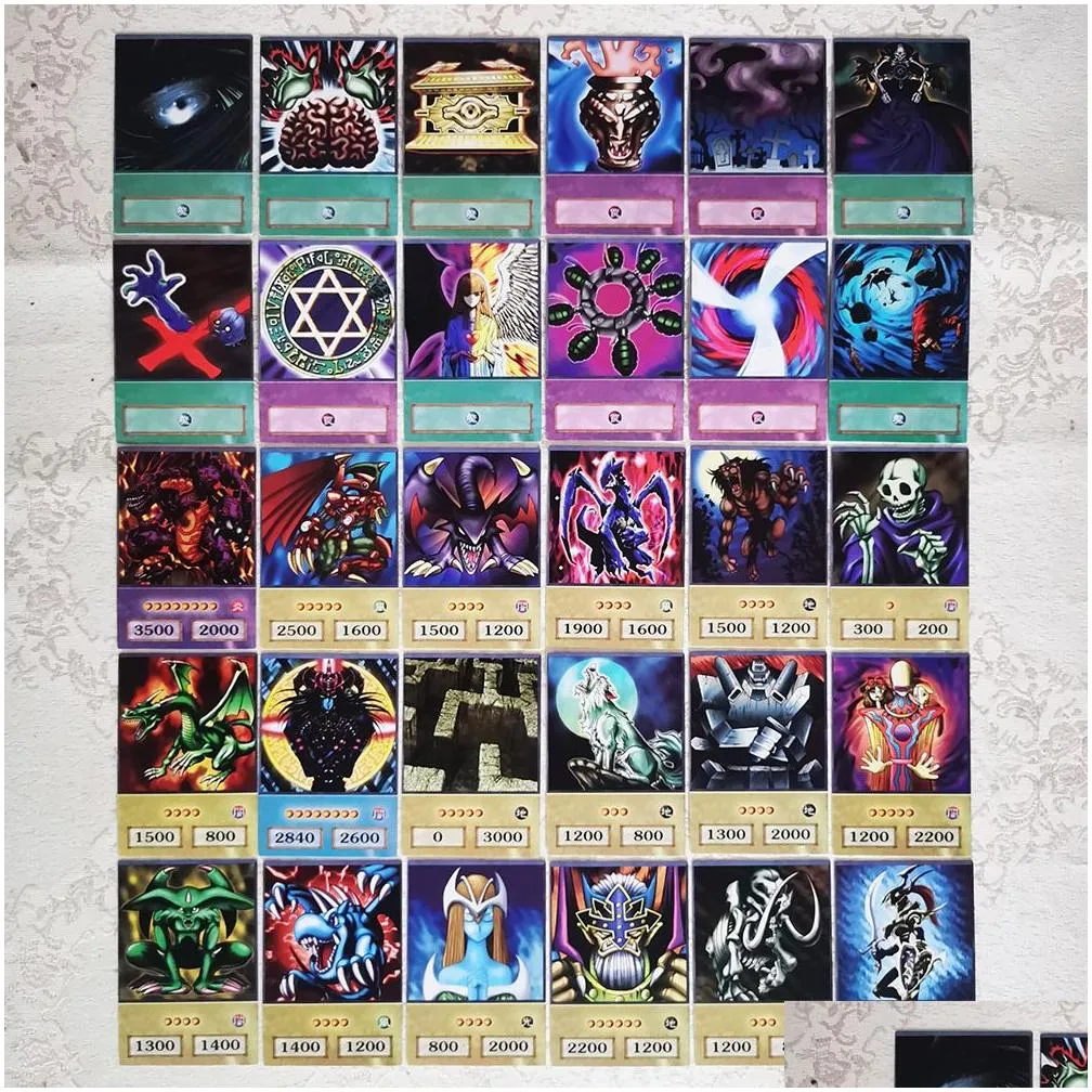 card games 100pcs yu-gi-oh anime style cards blue eyes dark magician exodia obelisk slifer ra yugioh dm classic proxy diy card kids gift