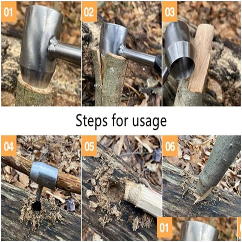 hand tools bushcraft auger wrench outdoor survival drill gear tool sports jungle crafts camping accessories 230210