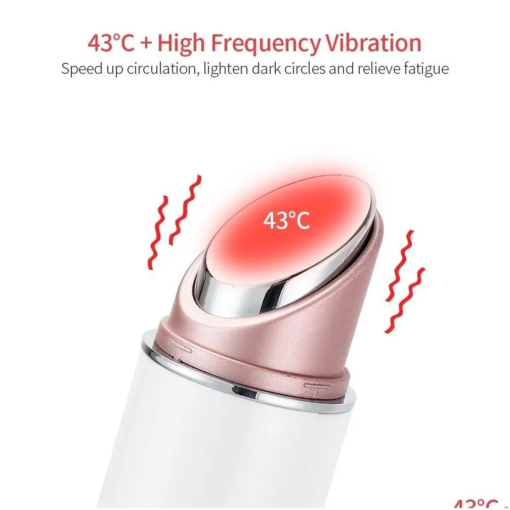 eye massager mini ems ion heat lifting anti wrinkle led light p on therapy skin rejuvenation beauty device 230211