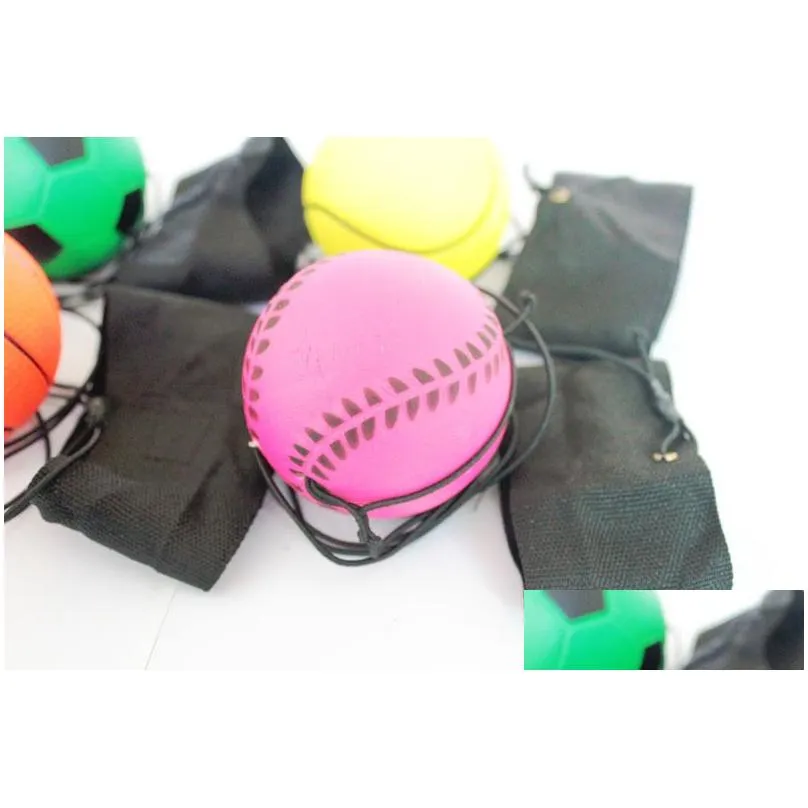 throwing bouncy rubber balls kids funny elastic reaction training wrist band ball for outdoor games toy novelty 25xq uu