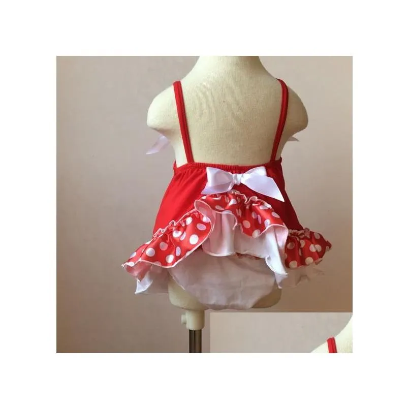 infant baby girls 2pcs sets floral ruffles tops shorts bloomers kids girl polka dots outfits children clothes pink red 1271