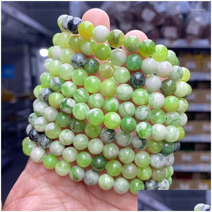 strand jd natural stone qinghua flower jade bead bracelets women fashion jewelry gemstone gift handmade bracelet wristband