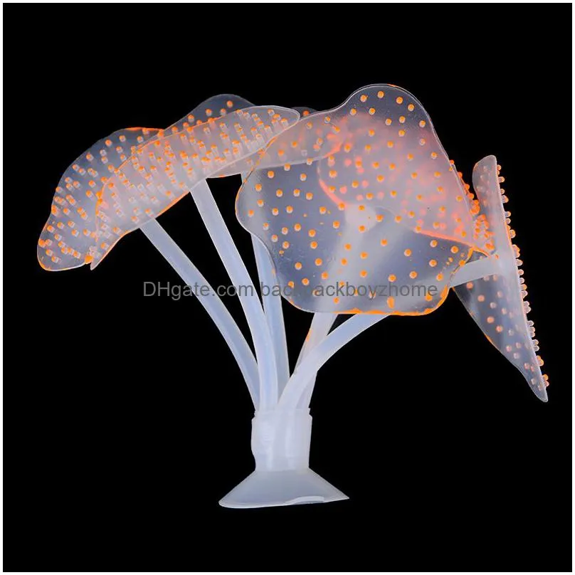 decorations simulation fluorescent underwater landscape decor coral artificial sucker plant ornament fish tank aquarium accessories1