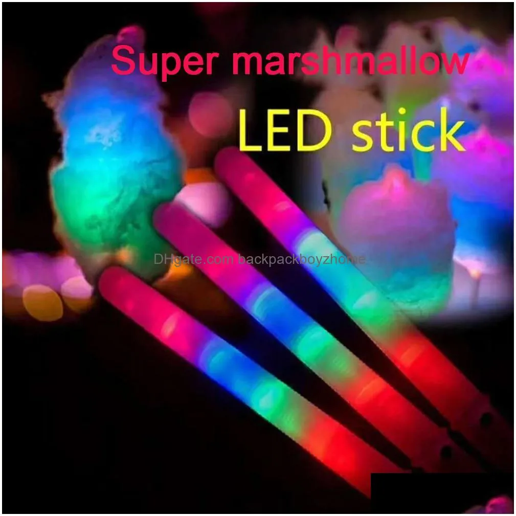 ups cotton candy light cones colorful party favors glowing luminous marshmallow cone stick halloween christmas supply flashing color