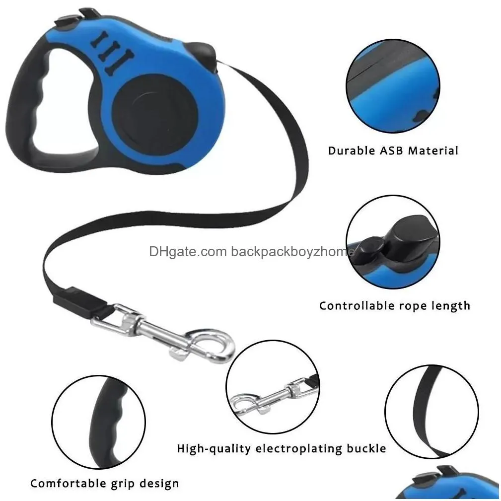 ups new retractable dog leashes automatic nylon puppy cat traction rope belt pets walking leashes for small medium dogs
