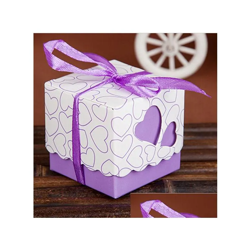 love gift box diy favor holders creative style polygon wedding favors boxes candies and sweets gift box with ribbon 6 colors choose