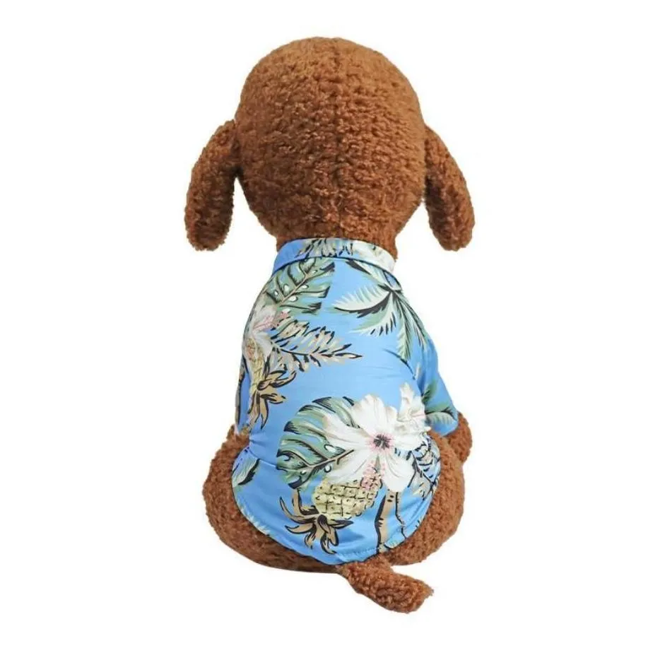 hawaiian dog clothes cool beach style dog cat shirt short sleeve coconut tree printing 2022 fashion gift for pet apparel
