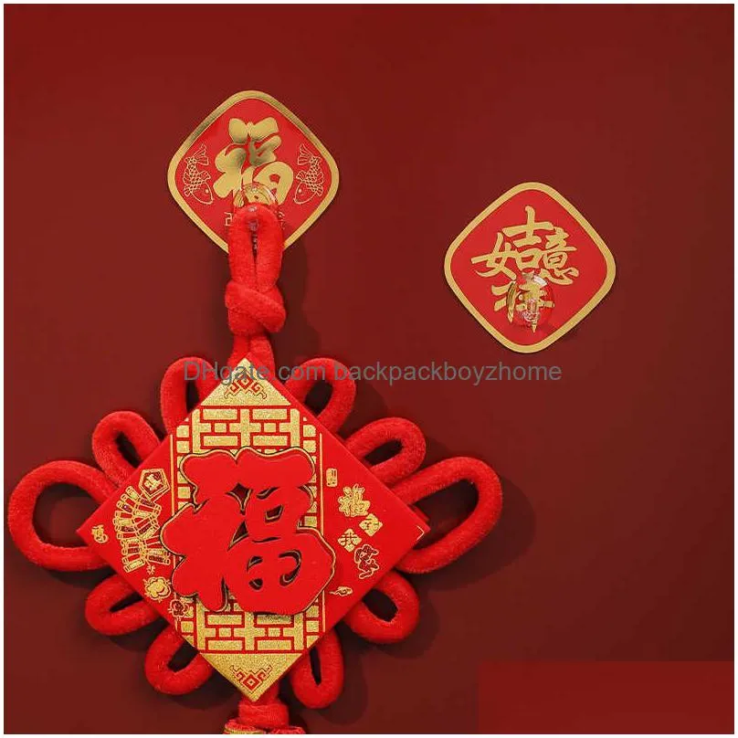 new 10pcs new chinese style festive and lucky blessing new year without punching hook originality beautiful multipurpose hook