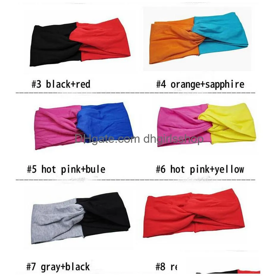 colorful women girls yoga headwear cross hair band new fashion turban twist headband head wrap knotted soft hair band shipping