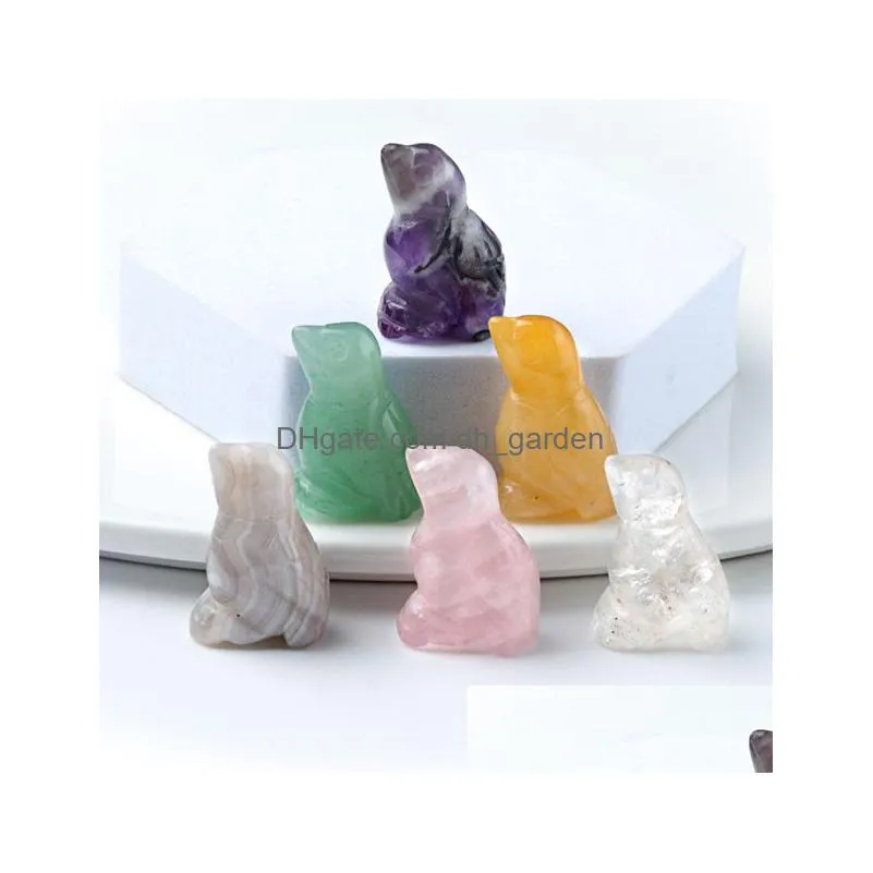 natural stone carving 1 inch lovely little bird crafts birdie ornaments rose quartz crystal healing agate animal decoration