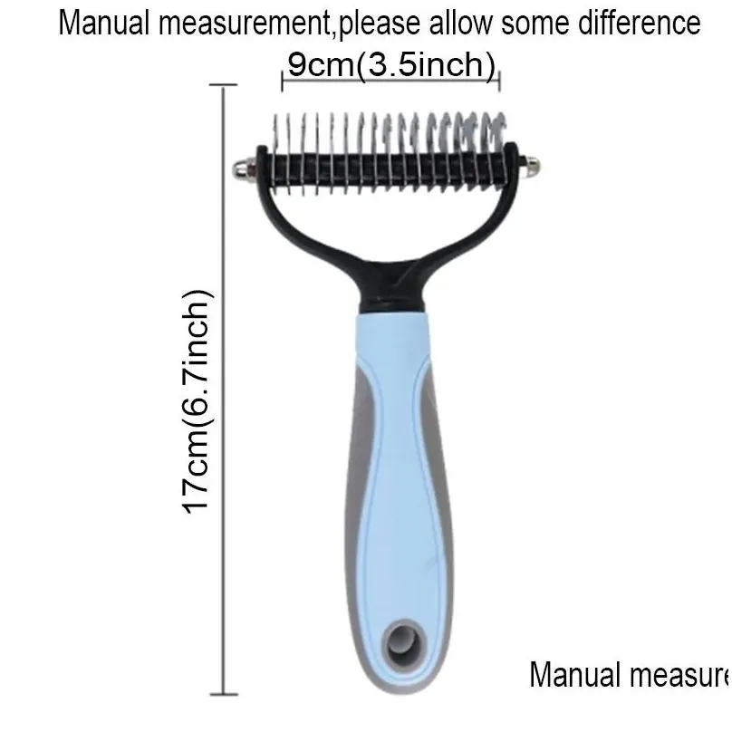  pets beauty tools fur knot cutter dog grooming shedding tool cat hair removal comb brush double sided pet products wholesale