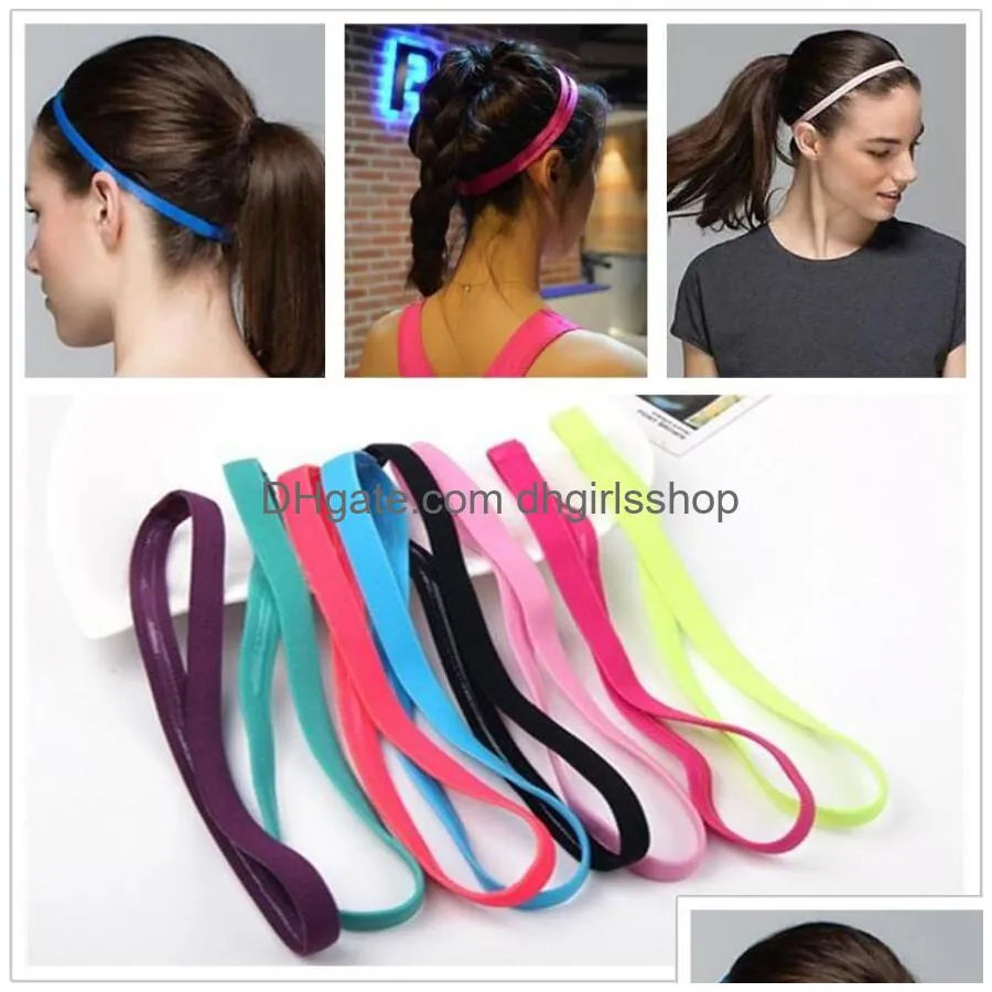 women men yoga hair bands sports headband anti-slip elastic rubber sweatband football yoga biking sport headband hair accessories 12