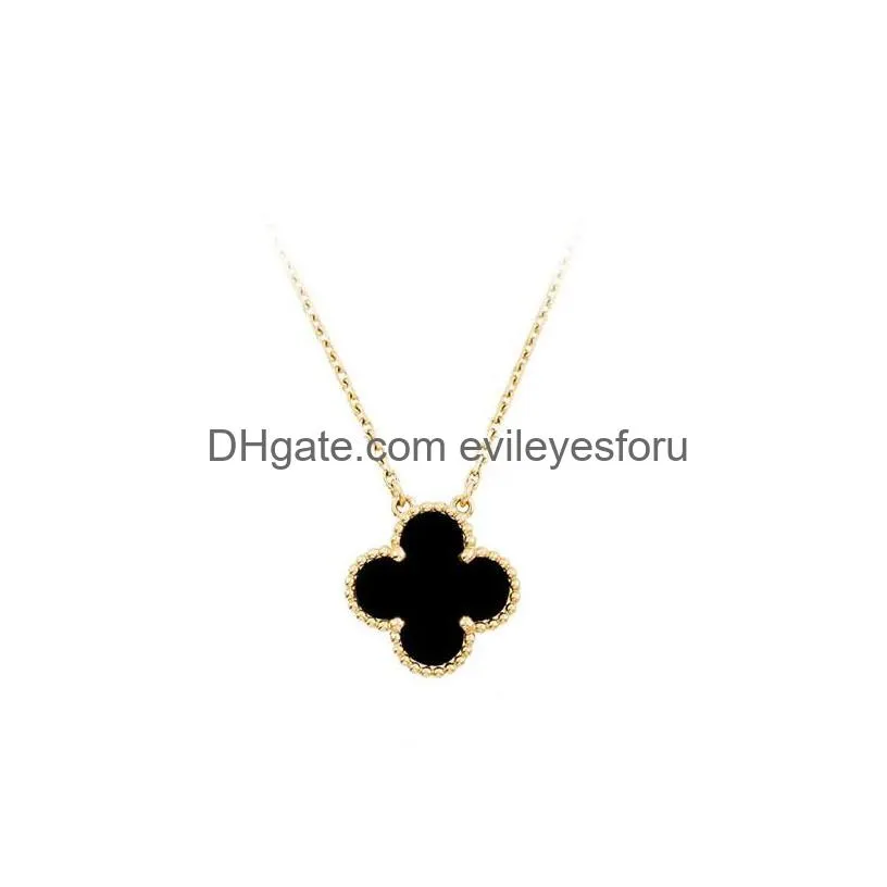 Korea 24K Gold Plating Necklace Four Leaf Clover Pendant Necklace For Women  Lucky Jewelry Gift - AliExpress