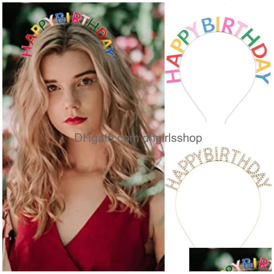 fashion happy birthday crowns headband lady crown party internet celebrity merry christmas diamond headbands for women hair