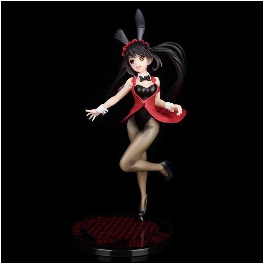 24cm anime date a live tokisaki kurumi sexy bunny girl figurine pvc action figure collectibles doll model ornaments toys gifts t220819