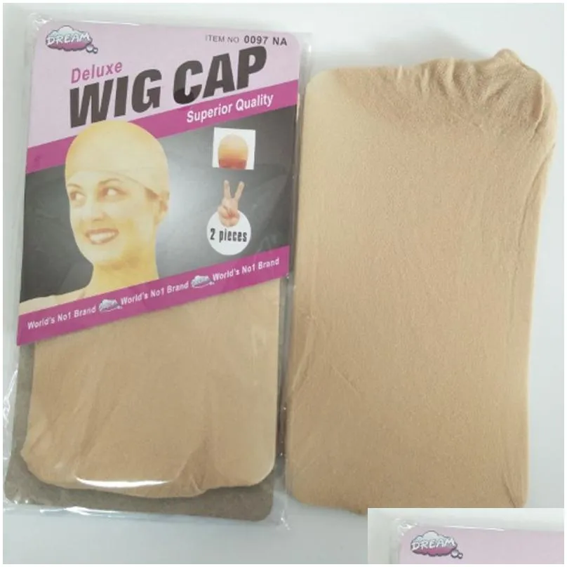 deluxe wig cap 24 units12bags hairnet for making wigs black brown stocking wig liner cap snood nylon mesh cap in 5 colors