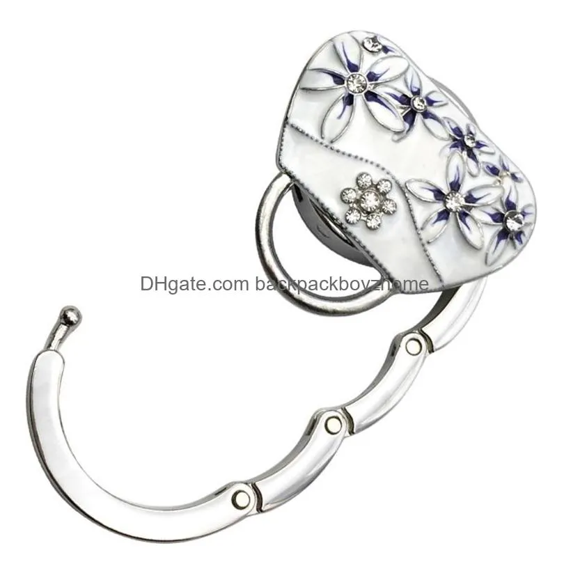 hooks rails 1pc hanger hook metal holder porcelain folding handbag purse bag table portable fashion unique1