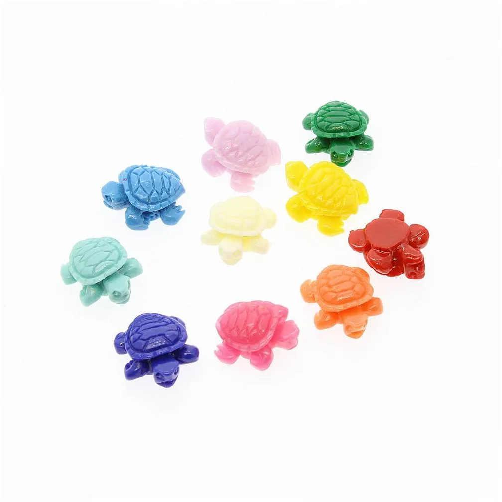 100pcs mix color carving little sea turtle coral beads 12mm loose small tortoise coral beads diy jewelry making accessories7316707