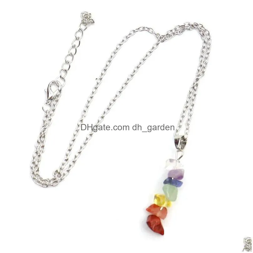 natural crystal stone necklaces irregular chip amethyst fluorite beads necklace for women jewelry