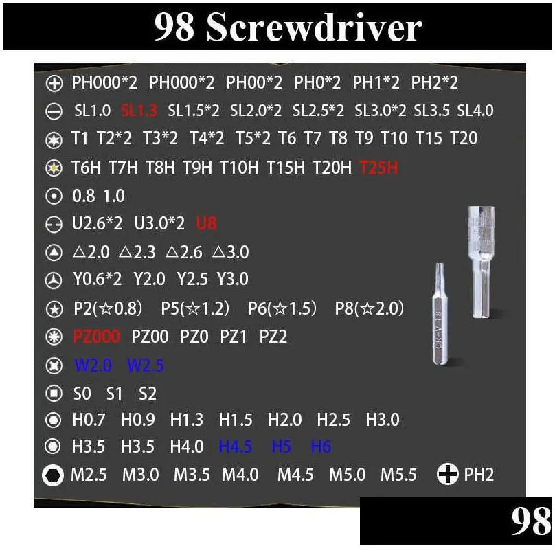  115 in 1 screwdriver set mini precision screwdriver multi computer pc mobile phone device repair insulated hand home tools arrive