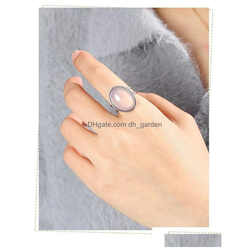 13x18mm atural stone red agate oval shape stainless steel open ring women vintage big cabochon adjustable healing rings