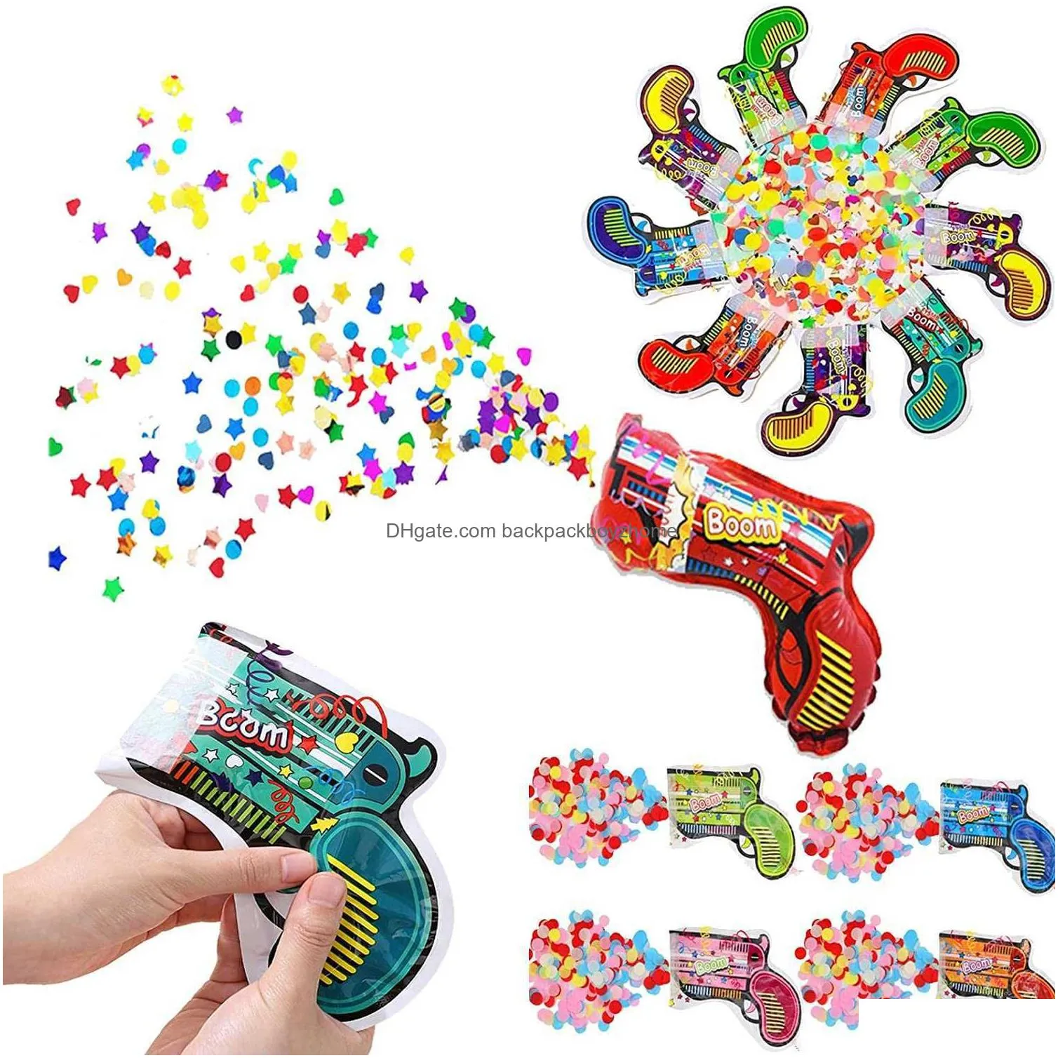 new inflatable streamer gun confetti cannon fireworks pistol handheld birthday party wedding party atmosphere props decoration