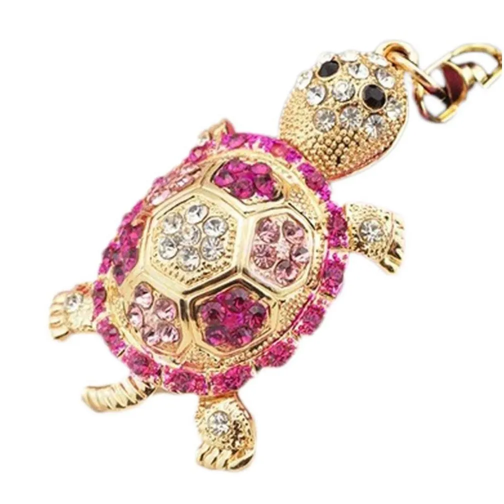 4 colors little turtle keychain animal key chain women jewelry accessories bag pendant key ring1306285