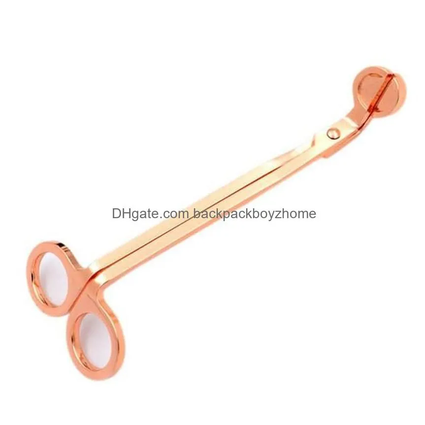 ups candle wick trimmer stainless steel scissors trim wick cutter snuffer round head 18cm black rose gold silver red bronze