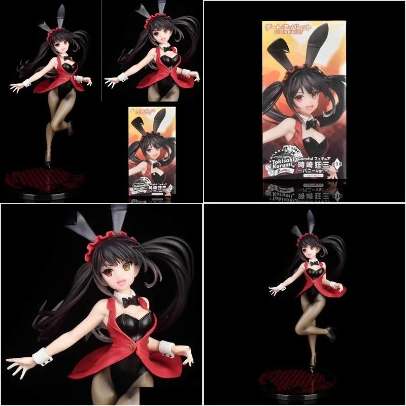 24cm anime date a live tokisaki kurumi sexy bunny girl figurine pvc action figure collectibles doll model ornaments toys gifts t220819