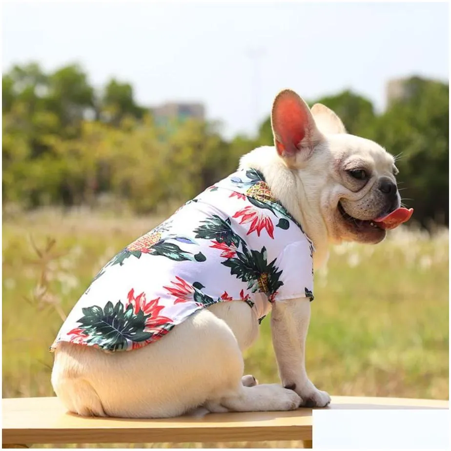 hawaiian dog clothes cool beach style dog cat shirt short sleeve coconut tree printing 2022 fashion gift for pet apparel