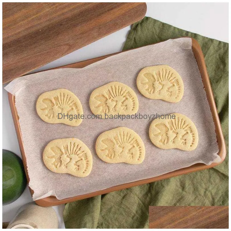 new new dinosaur cookie cutters mold dinosaur biscuit embossing mould sugarcraft dessert baking mold cake kitchen accessories tools