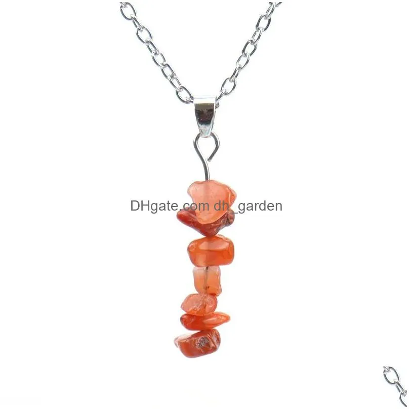 natural crystal stone necklaces irregular chip amethyst fluorite beads necklace for women jewelry