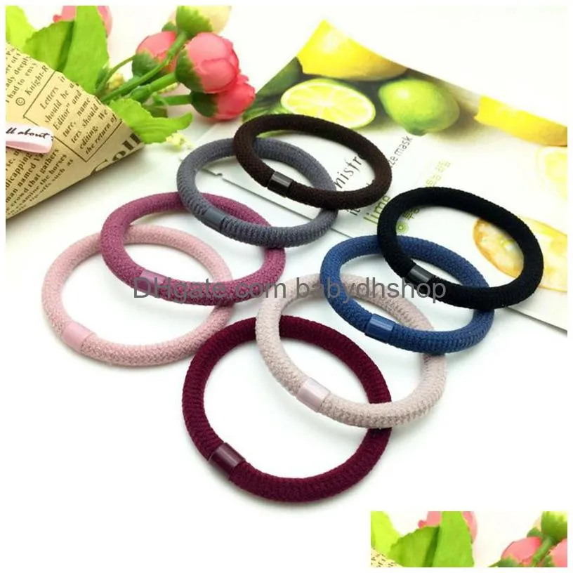 women girls colorful nylon elastic hair ties bands ponytail holder rubber band headband hairs accessories 0361