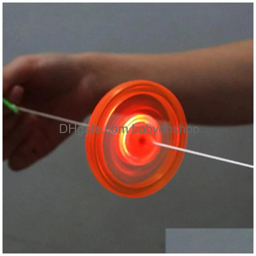flash pull line led flywheel toy fire fly wheel glow whistle creative classic toys for children gift 0246