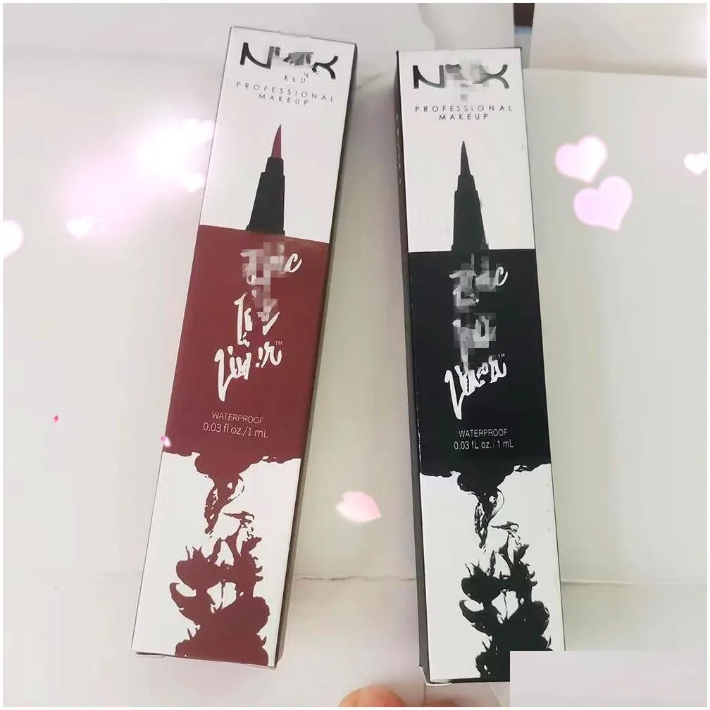 nyxs epic ink liner nyxs black eyeliner pencil long-lasting headed makeup liquid black color eye liner waterproof cosmetics long lasting