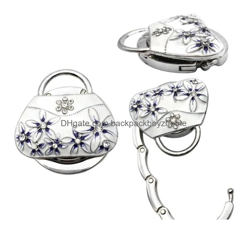 hooks rails 1pc hanger hook metal holder porcelain folding handbag purse bag table portable fashion unique1