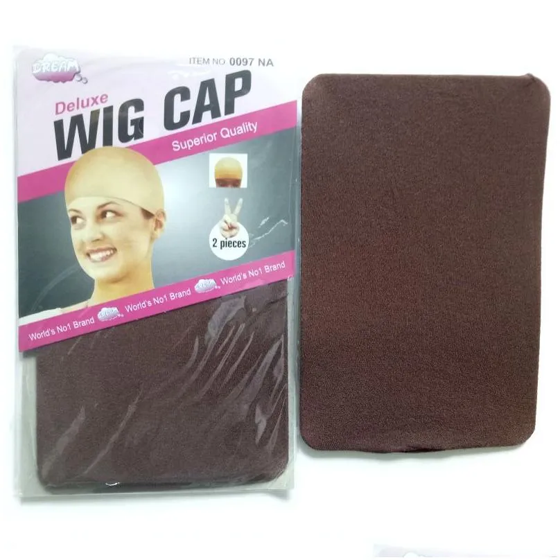 deluxe wig cap 24 units12bags hairnet for making wigs black brown stocking wig liner cap snood nylon mesh cap in 5 colors