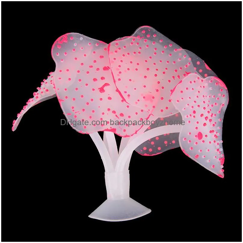 decorations simulation fluorescent underwater landscape decor coral artificial sucker plant ornament fish tank aquarium accessories1