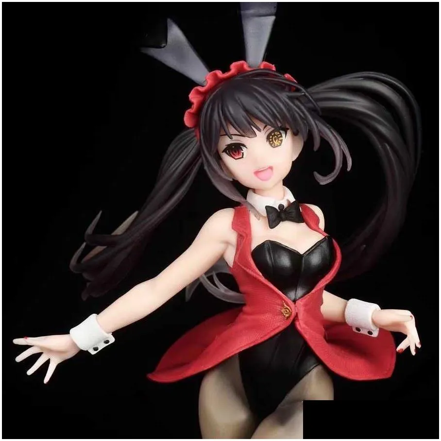 24cm anime date a live tokisaki kurumi sexy bunny girl figurine pvc action figure collectibles doll model ornaments toys gifts t220819