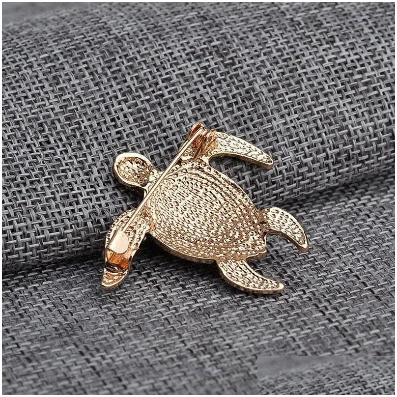  arrival cute little sea turtle crystal brooch tortoise pins brooches christmas gift jewelry 8671565