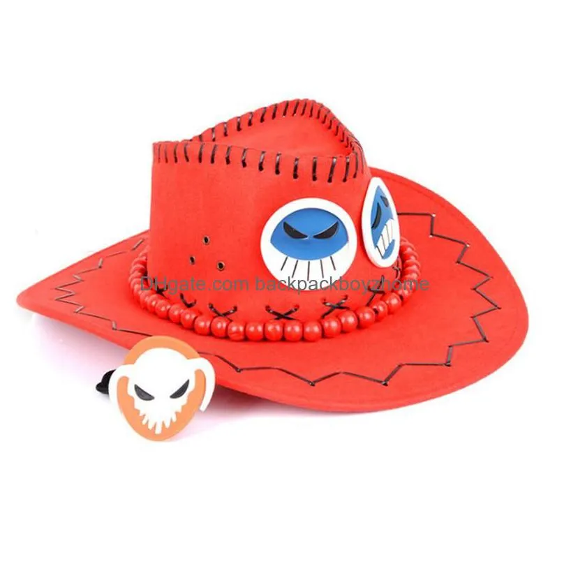 other event party supplies anime d ace monkey luffy cosplay costume  hats uni travel cap chopper tony pirates caps costumes