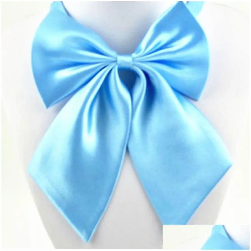 women girl solid color large bow ties for bank hotel dress suit shirts decor fashion accessories