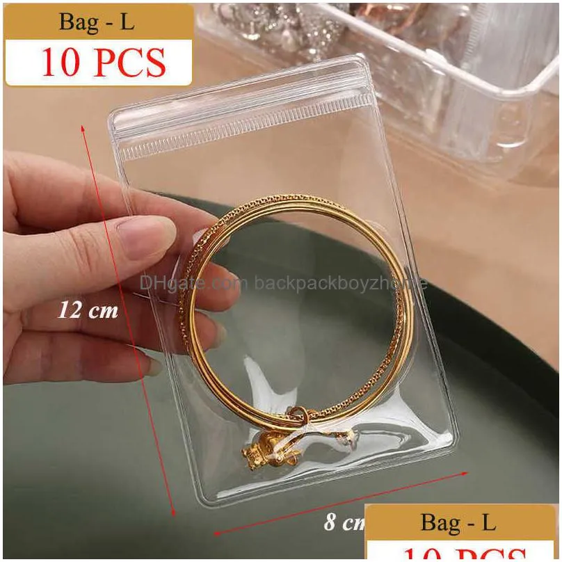 new 50/30/10pcs ins jewelry organizer box portable ring earring holder case sealed jewelry necklace storage container packaging box